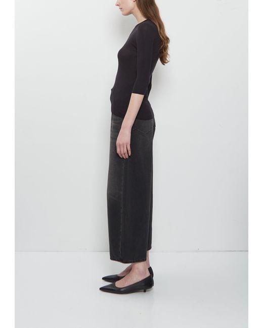 6397 Black Heirloom Cotton Silk Elbow Tee