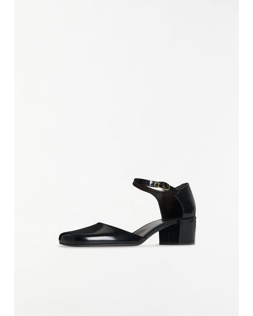 The Row White Penelope Ankle Strap Heel