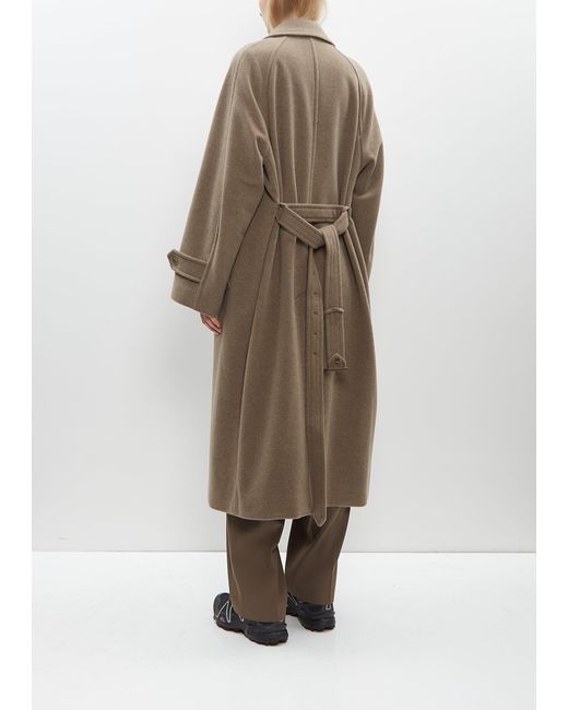 Auralee Cashmere Wool Mosser Soutien Collar Coat Grey | Cultizm