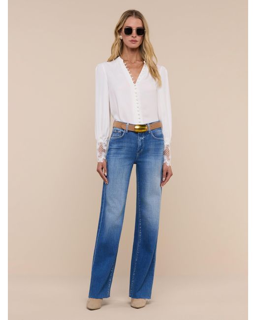 L'Agence White Ava Blouse