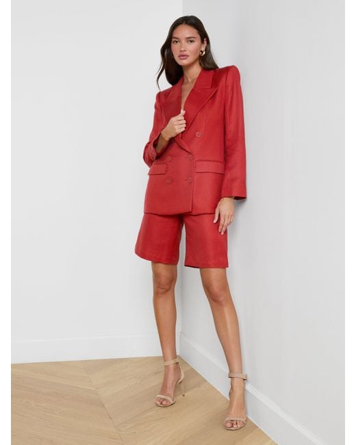 L'Agence Red Cambrie Oversized Blazer