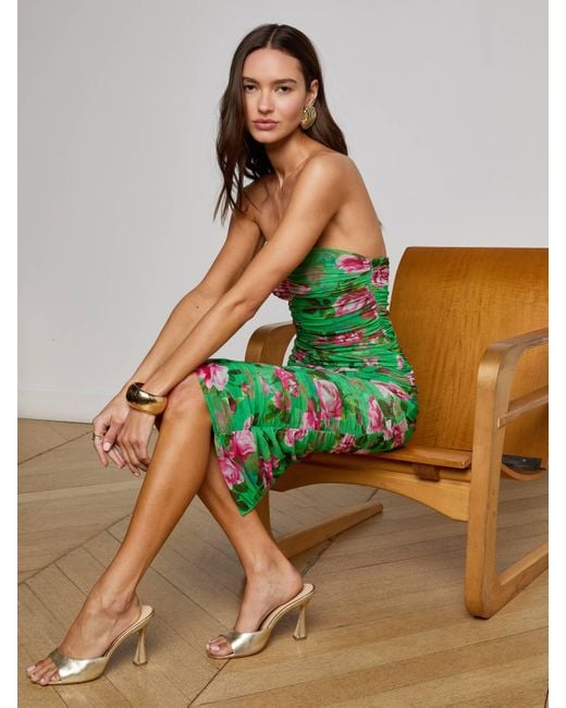 L'Agence Green Caprice Midi Dress
