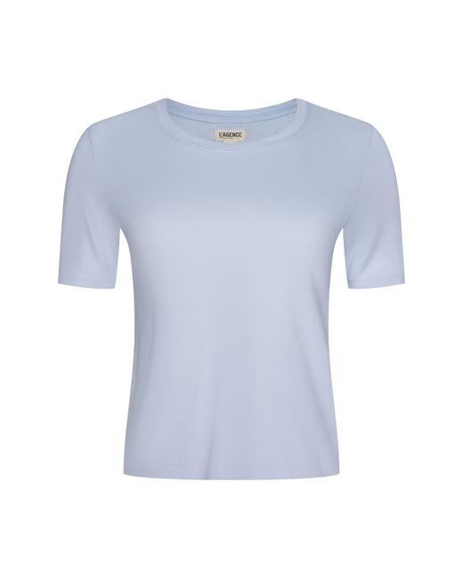 L'Agence White Stormy Cropped Cotton T-Shirt