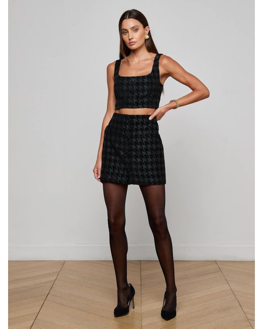 Top À Motif Pied-De-Poule Maylin, Noir À Motif Pied-De-Poule Ton Sur Ton L'Agence en coloris Black