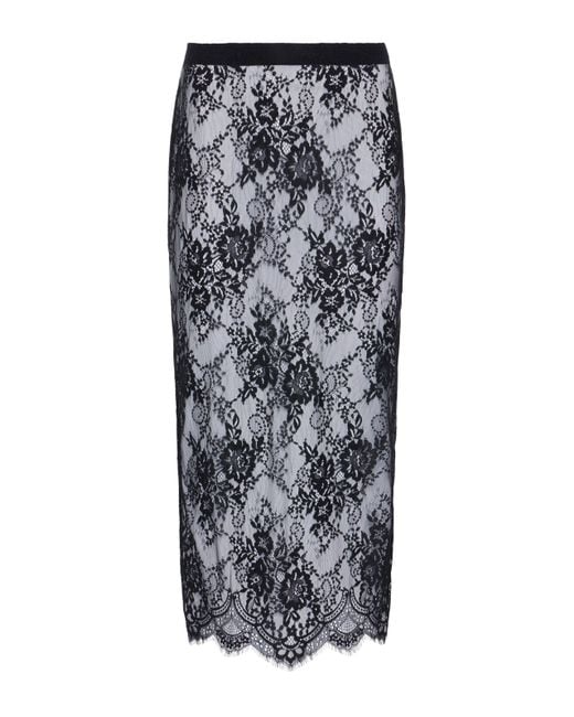 Jupe Crayon En Dentelle Makena, Noir L'Agence en coloris Multicolor