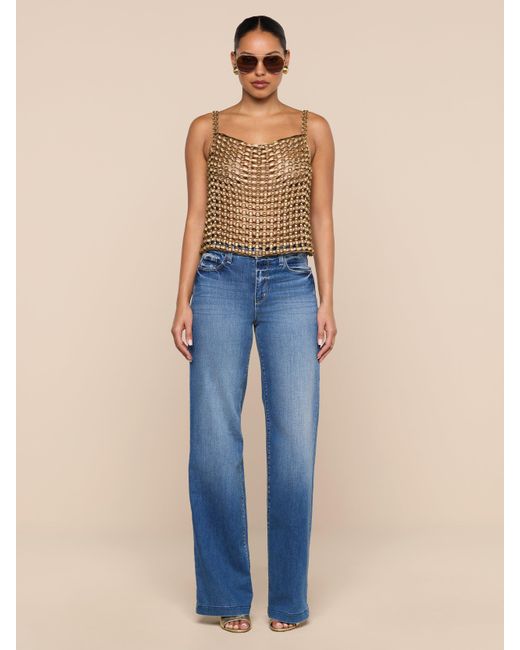 L'Agence Blue Joanette Embellished Tank Top