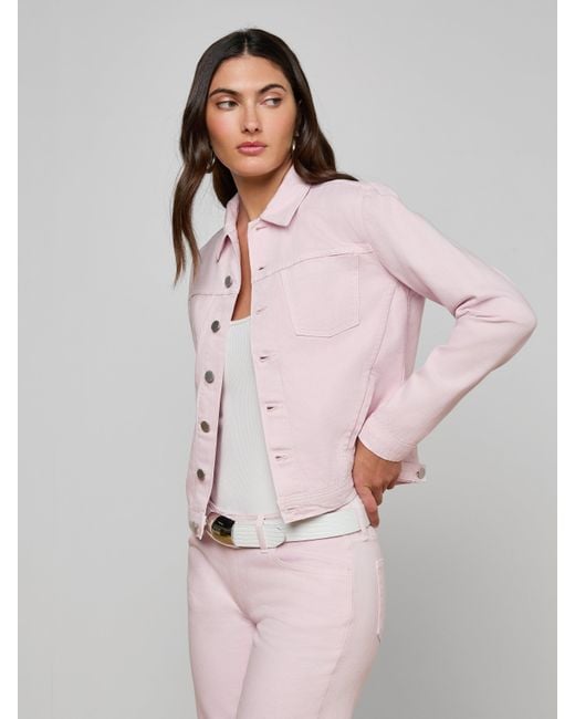 L'Agence Pink Celine Jean Jacket