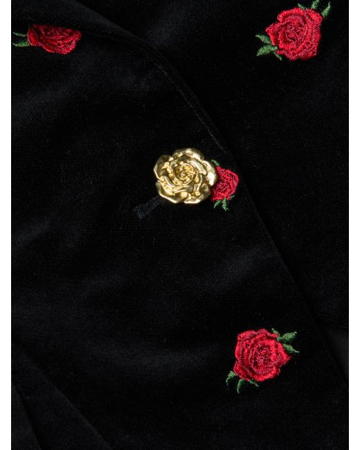 Blazer En Velours Kaisley, Noir Avec Roses Rouges Brodées L'Agence en coloris Black