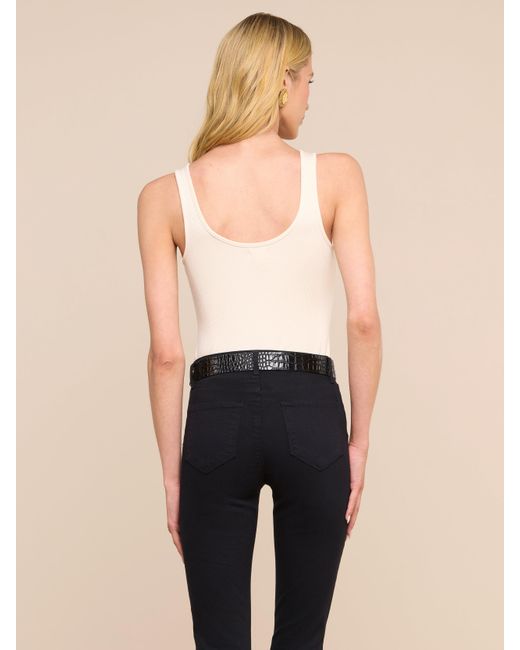 L'Agence White Nica Scoopneck Bodysuit