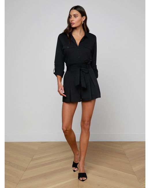 L'Agence Black Pearson Poplin Shirt