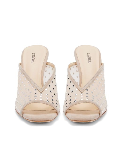 L'Agence White Germain Open Toe Mule