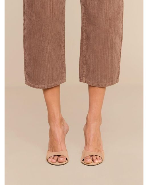 L'Agence Brown Mallis Corduroy Bow-Leg Pants