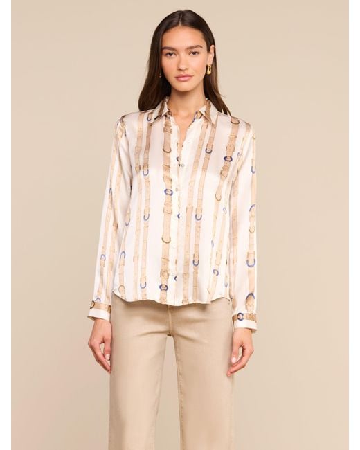 L'Agence Natural Tyler Silk Blouse Top