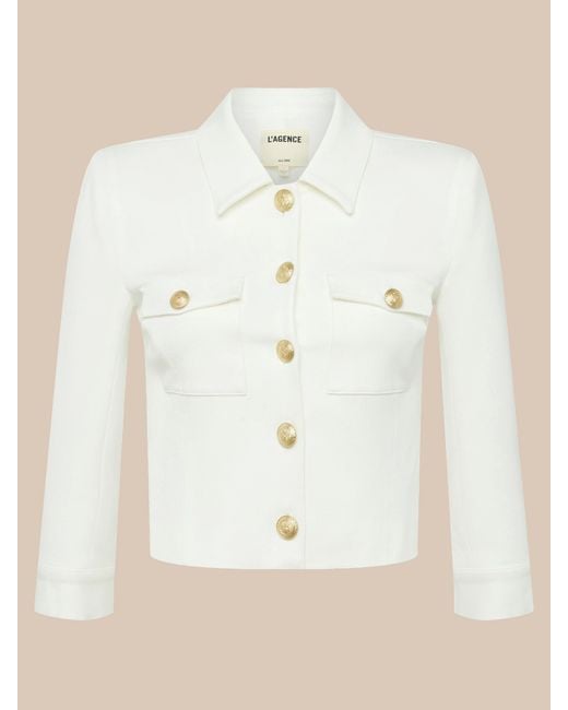 L'Agence White Kumi Cropped Jacket