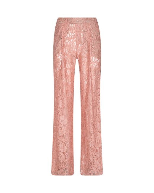 L'Agence Pink Tavia Lace Trouser