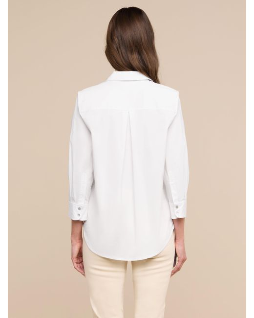 L'Agence White Daniella Cotton-blend Blouse