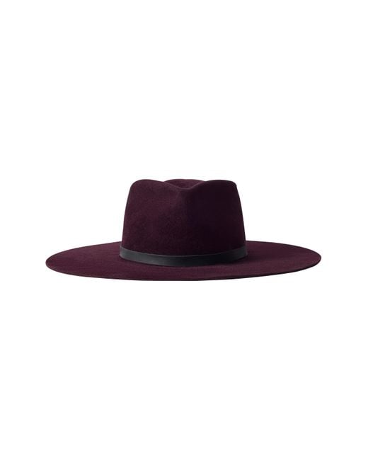 L'Agence Purple Reyes Leather Band Fedora
