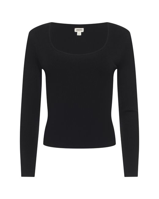 T-Shirt À Encolure Dégagée Scarlet, Noir L'Agence en coloris Black