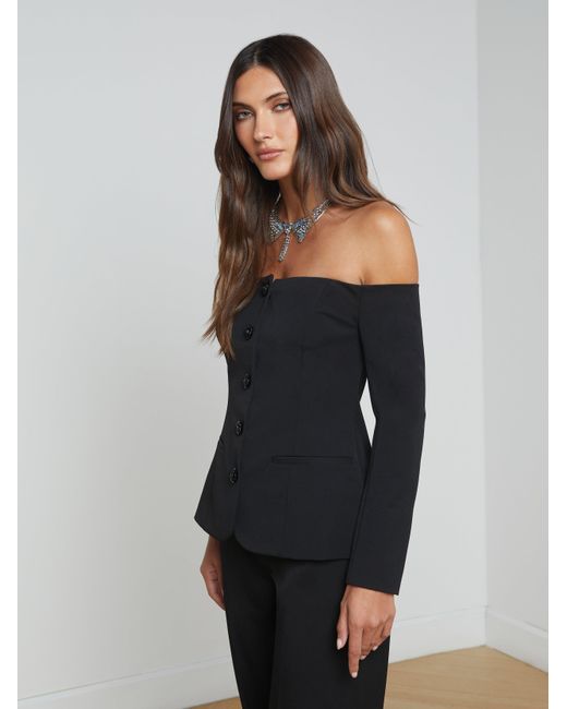 L'Agence Black Alice Blazer Top