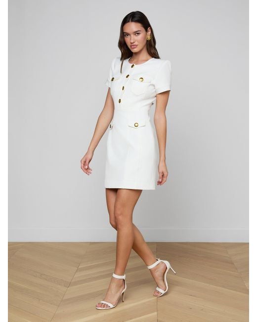 L'Agence White Cori Mini Dress