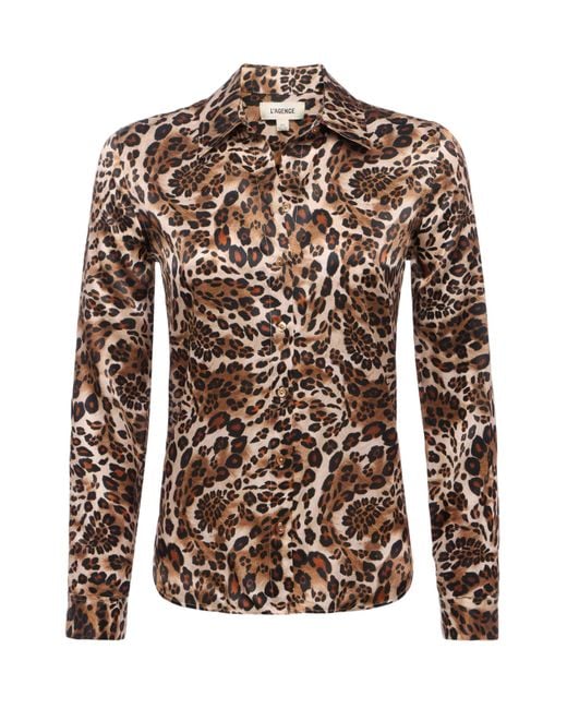 L'Agence Gray 'Agence Tyler Silk Blouse Top