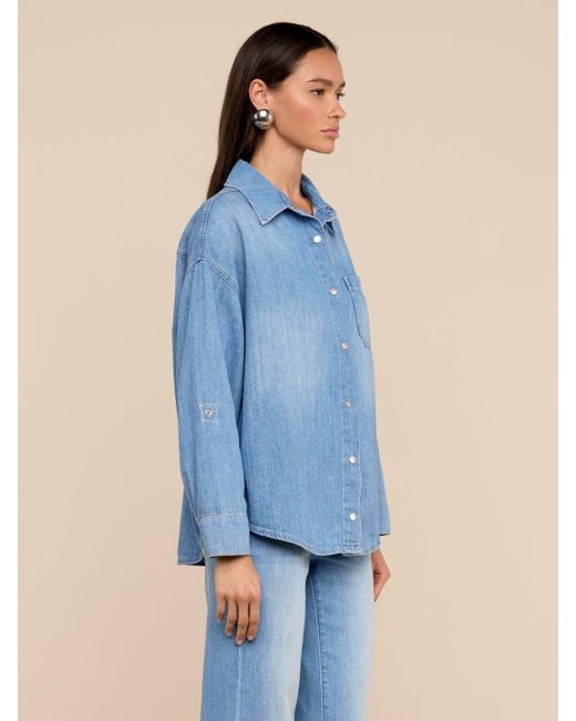 L'Agence Blue Jorah Oversized Shirt