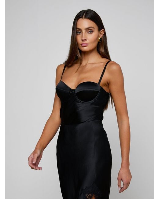 L'Agence Black Orlina Silk Camisole