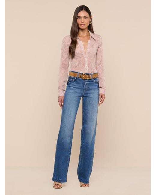 L'Agence Blue 'Agence Laurent Blouse Top