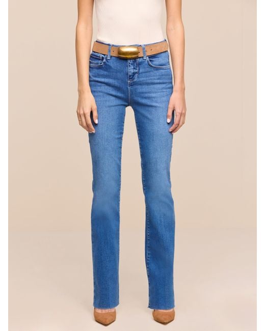 L'Agence Blue Petite Ruth Straight-Leg Jean