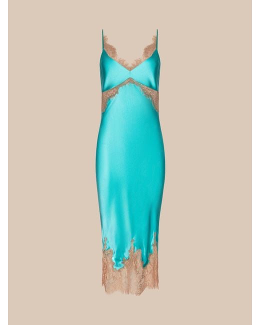 L'Agence Blue Scotly Silk Lace Dress