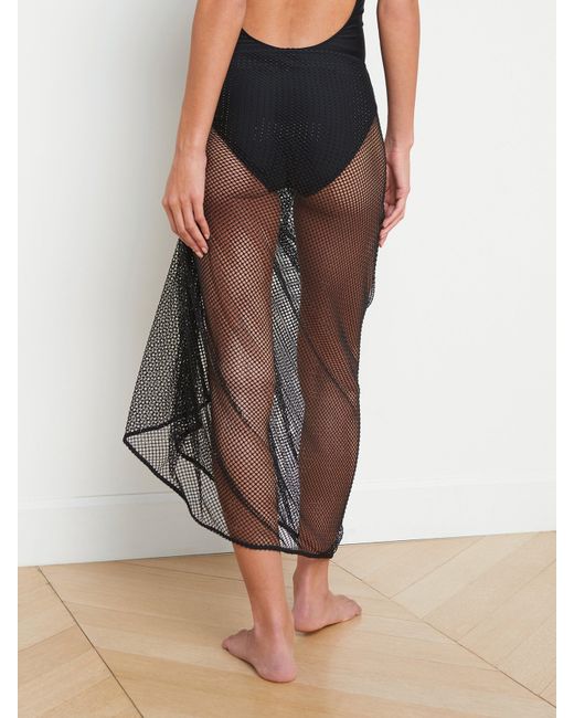 L'Agence Black Maribel Mesh Pareo