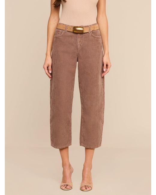 L'Agence Brown Mallis Corduroy Bow-Leg Pants