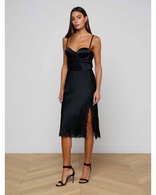 L'Agence Black Orlina Silk Camisole