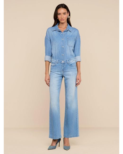 L'Agence Blue Jorah Oversized Shirt