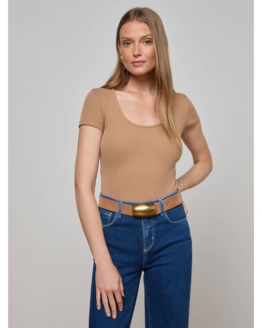 T-Shirt À Encolure Dégagée Brynlee, Cannelle L'Agence en coloris Blue