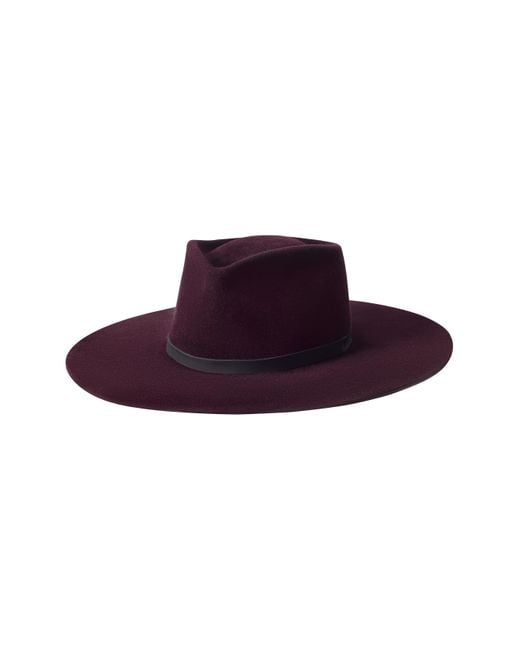 L'Agence Purple Reyes Leather Band Fedora