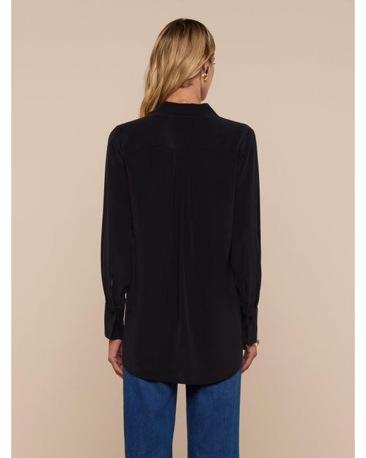 L'Agence Blue 'Agence Babette Silk Blouse Top