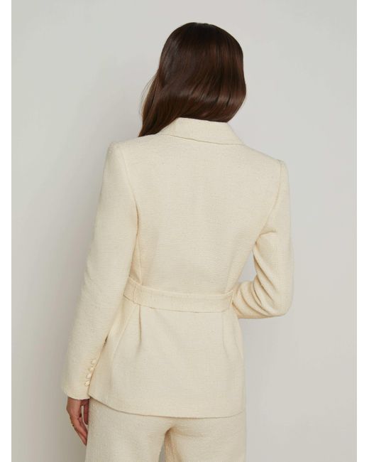 L'Agence Natural Jordana Tweed Wrap Blazer