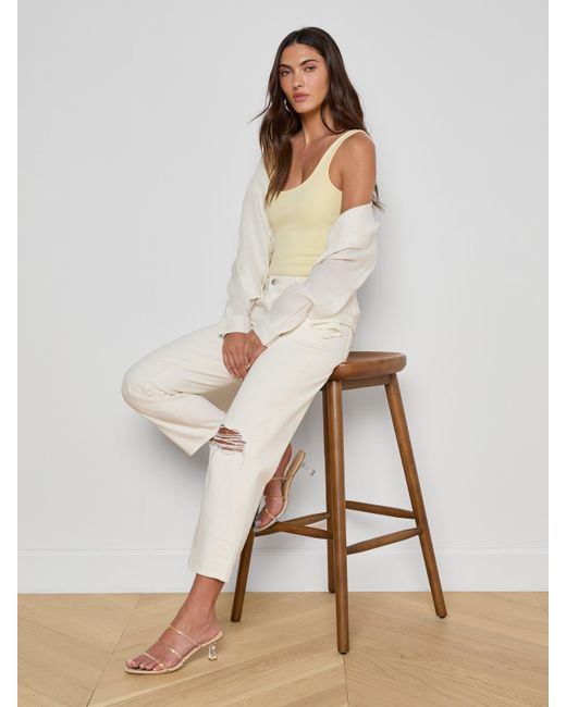 L'Agence White Nica Scoopneck Bodysuit