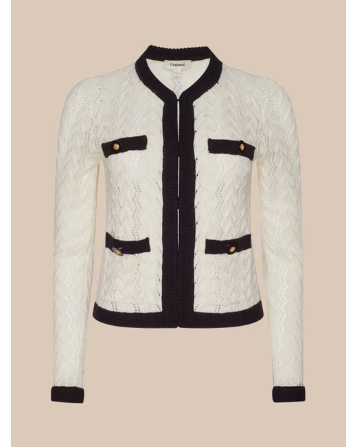 L'Agence Natural Zephyra Pointelle Knit Cardigan