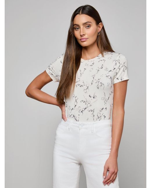 L'Agence White 'Agence Ressi Fitted T-Shirt