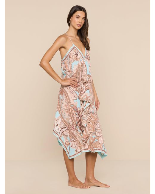 Robe De Plage Elise, Bleu Glacé À Imprimé Cachemire Marron L'Agence en coloris Natural