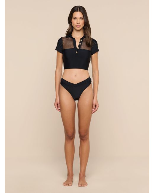 L'Agence Black Anastasia Swim Top