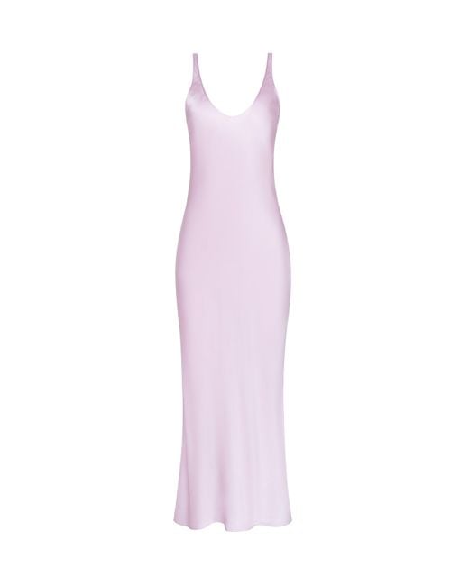 Robe Longue En Satin Akiya, Lilas Glacé L'Agence en coloris White