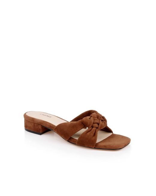 L'Agence Brown Lea Suede Knot Sandal