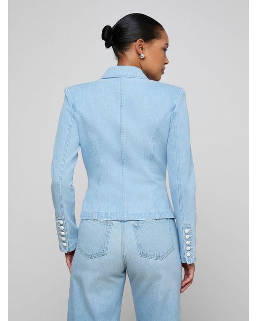 L'Agence Blue Emerson Structured Blazer