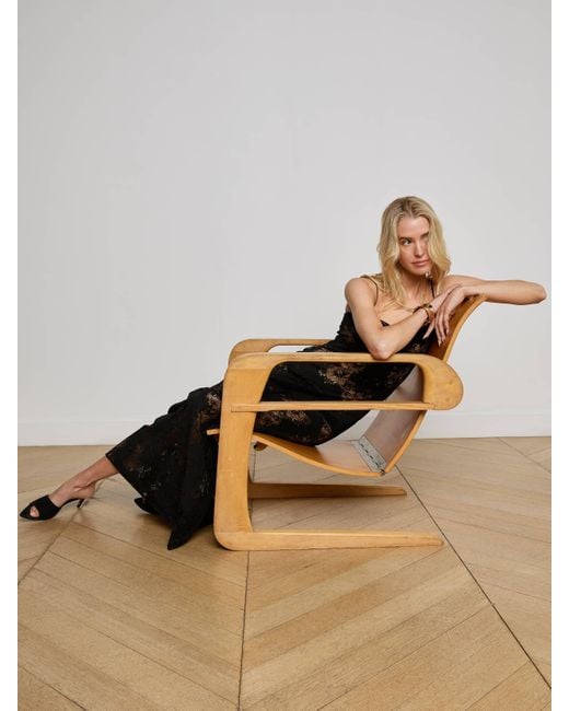 Robe Longue En Dentelle Bettie, Noir L'Agence en coloris Black