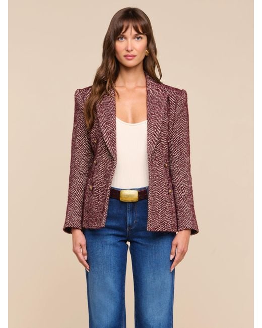 L'Agence Purple Karima Tweed Blazer