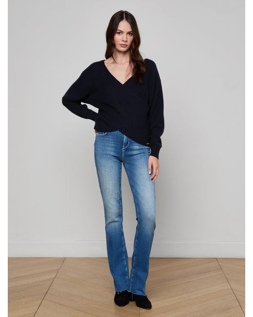 Pull Cache-Cœur Antonella, Bleu Nuit L'Agence en coloris Blue