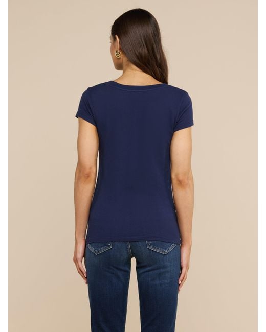 L'Agence Blue Cory Cotton Scoopneck Tee